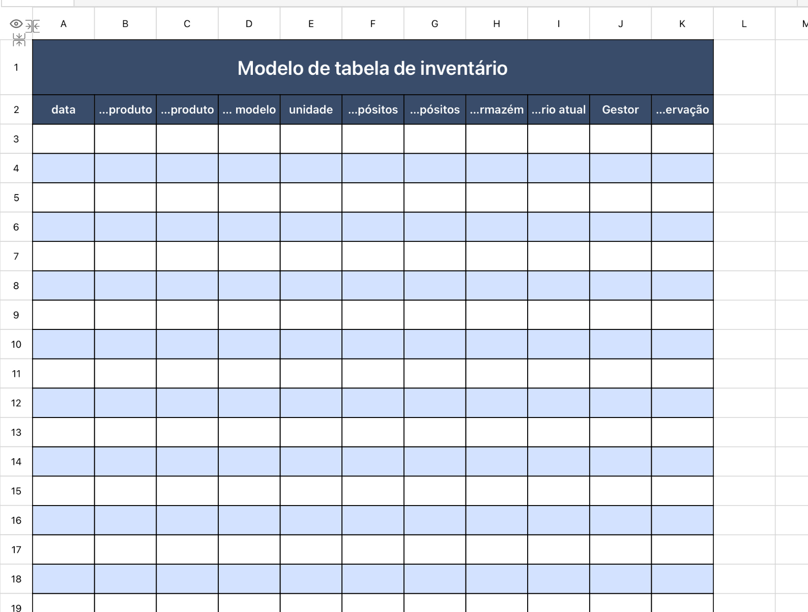 Modelo de tabela de estoque1
